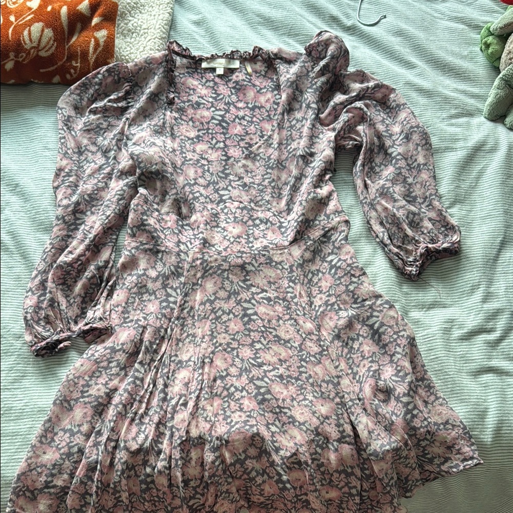 LoveShackFancy Long Sleeve Mini Dress